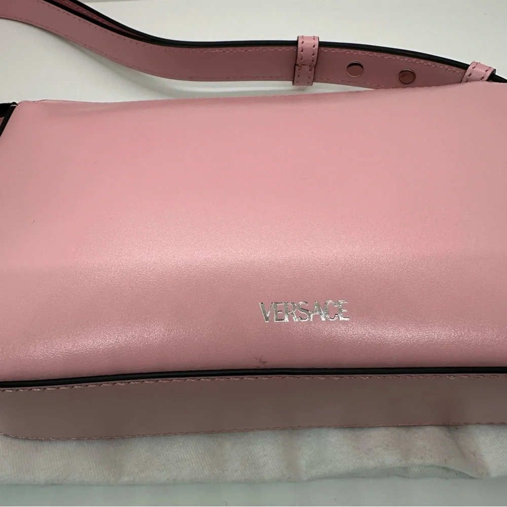 NWT Versace | Pink Calf Leather La Medusa Adjustable Shoulder Bag $925